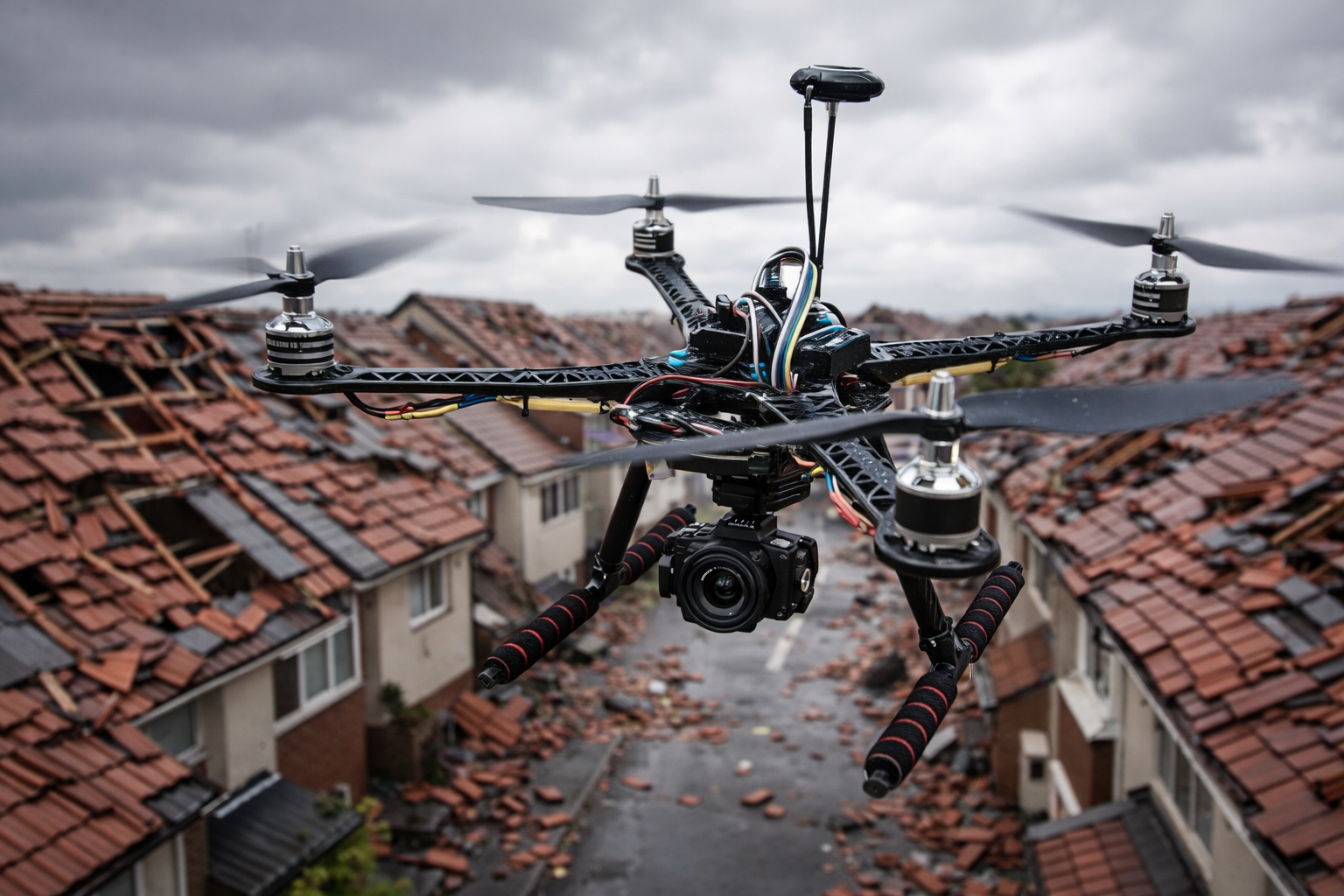 Avaliação de danos em coberturas com recurso a drones após a tempestade